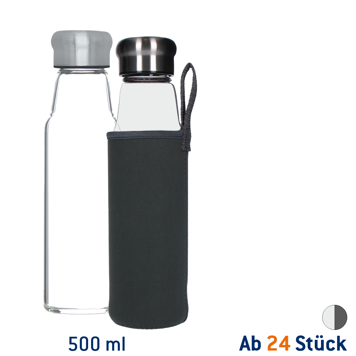 Glasflasche Life Druck: ohne Druck